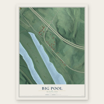 Big Pool, Maryland map print, the full design