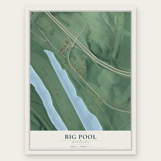Big Pool, Maryland map print, the full design