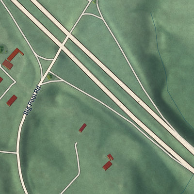Close-up of the map of Big Pool, Maryland print showing street and building detail