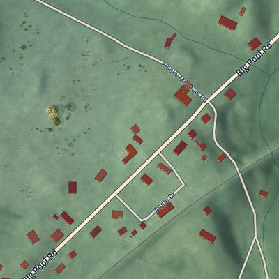 Close-up of the map of Big Spring, Maryland print showing street and building detail