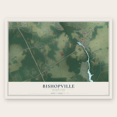Bishopville, Maryland map print, the full design