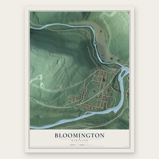 Bloomington, Maryland map print, the full design
