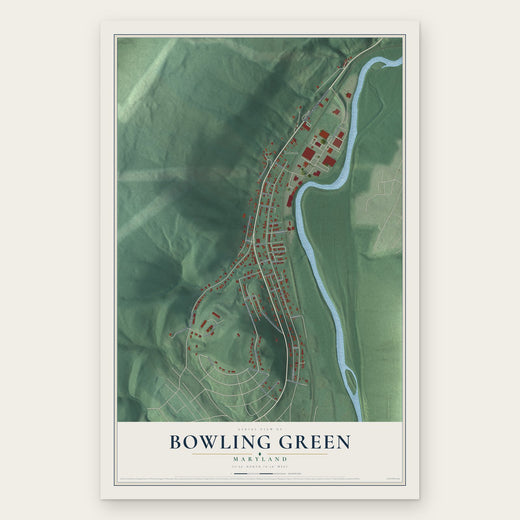 Bowling Green, Maryland map print, the full design