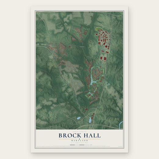 Brock Hall, Maryland map print, the full design