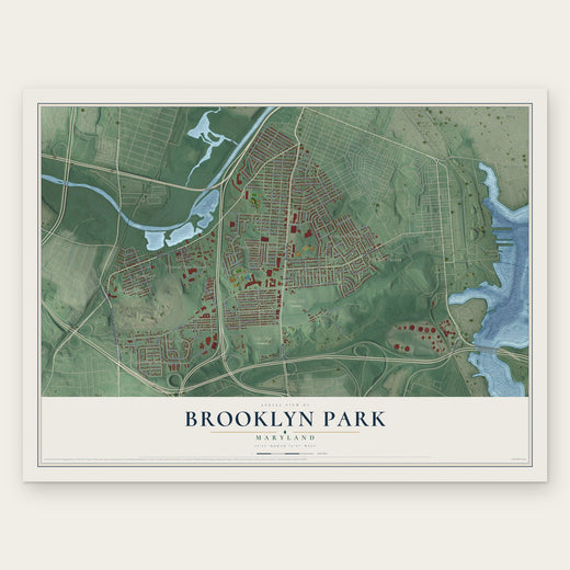Brooklyn Park, Maryland map print, the full design
