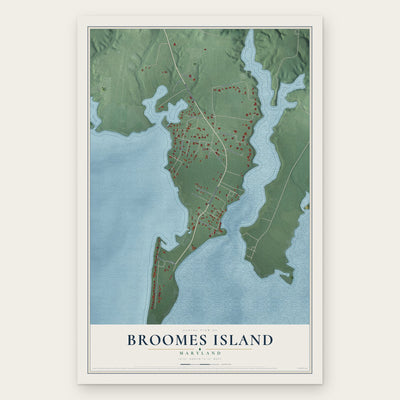 Broomes Island, Maryland map print, the full design