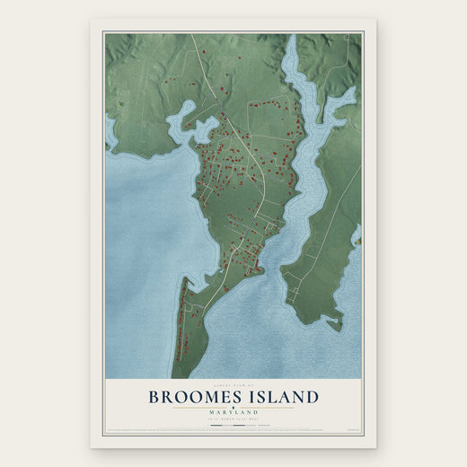 Broomes Island, Maryland map print, the full design