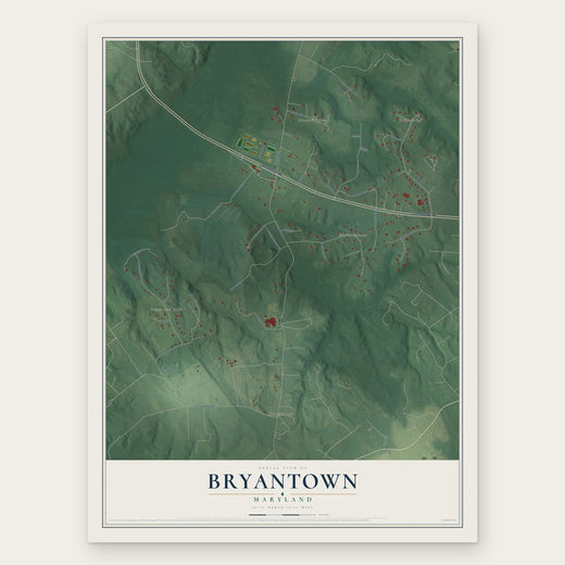 Bryantown, Maryland map print, the full design