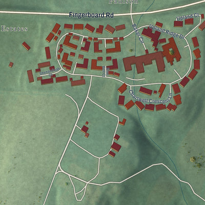 Close-up of the map of Buckeystown, Maryland print showing street and building detail