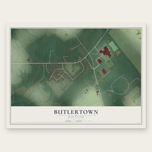 Butlertown, Maryland map print, the full design