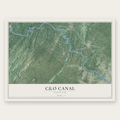 C&O Canal, Maryland map print, the full design