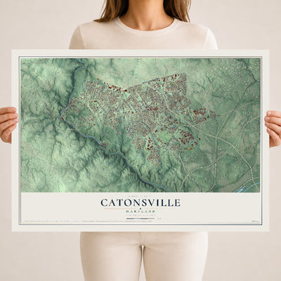 Map of Catonsville, Maryland, 18 x 24 inch unframed archival matte print