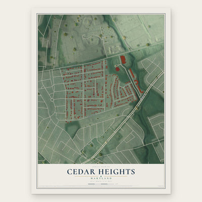 Cedar Heights, Maryland map print, the full design