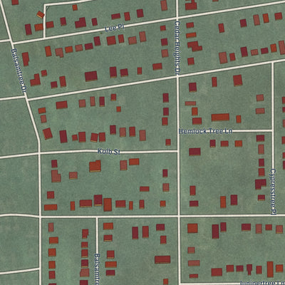 Close-up of the map of Cedar Heights, Maryland print showing street and building detail