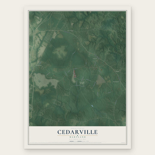 Cedarville, Maryland map print, the full design