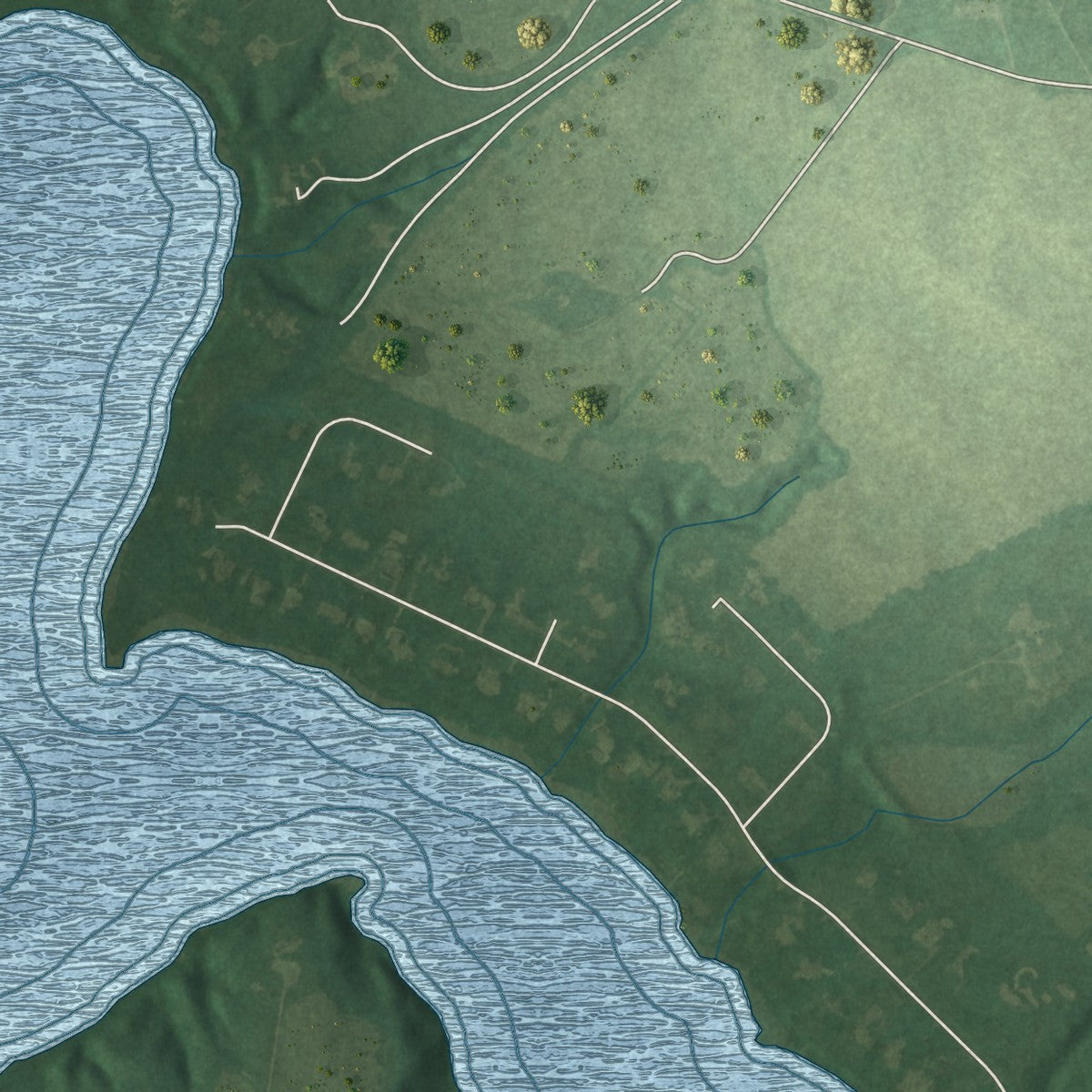 Second close-up of the map of Centreville, Maryland print showing more streets and buildings