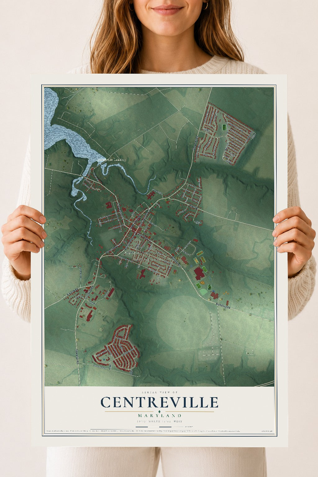 Map of Centreville, Maryland, 18 x 24 inch unframed archival matte print