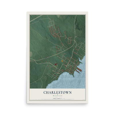 Map of Charlestown, Maryland, 12 x 18 inch unframed archival matte print