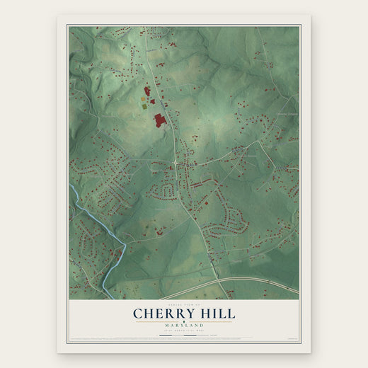 Cherry Hill, Cecil County, Maryland map print, the full design
