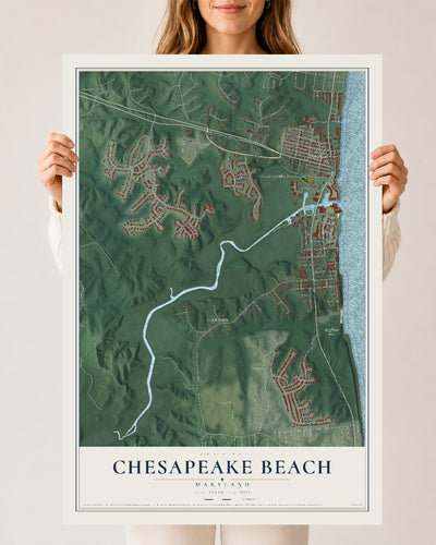 Map of Chesapeake Beach, Maryland, 24 x 36 inch unframed archival matte print