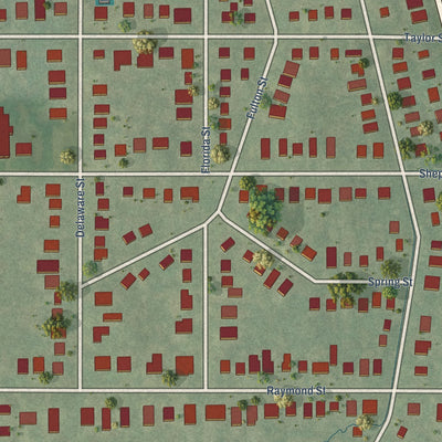Close-up of the map of Chevy Chase Section Three, Maryland print showing street and building detail