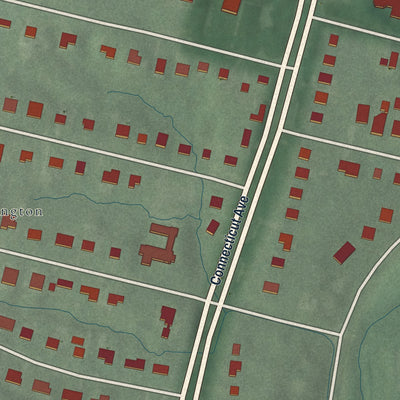 Close-up of the map of Chevy Chase View, Maryland print showing street and building detail