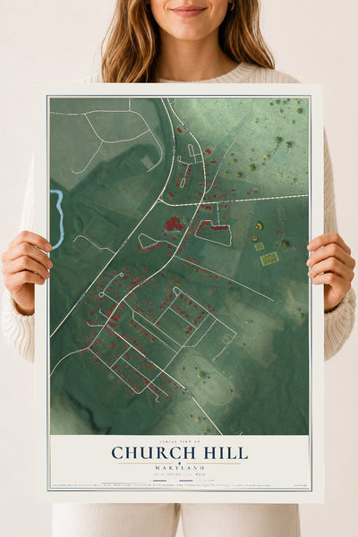 Map of Church Hill, Maryland, 18 x 24 inch unframed archival matte print