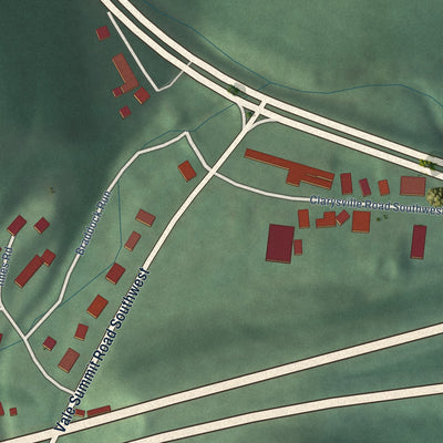 Close-up of the map of Clarysville, Maryland print showing street and building detail