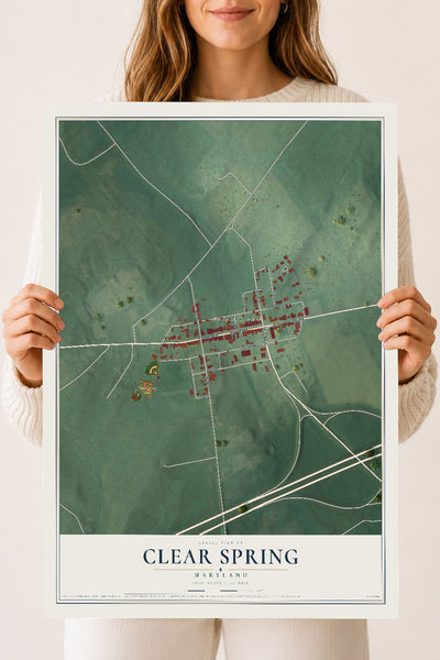 Map of Clear Spring, Maryland, 18 x 24 inch unframed archival matte print