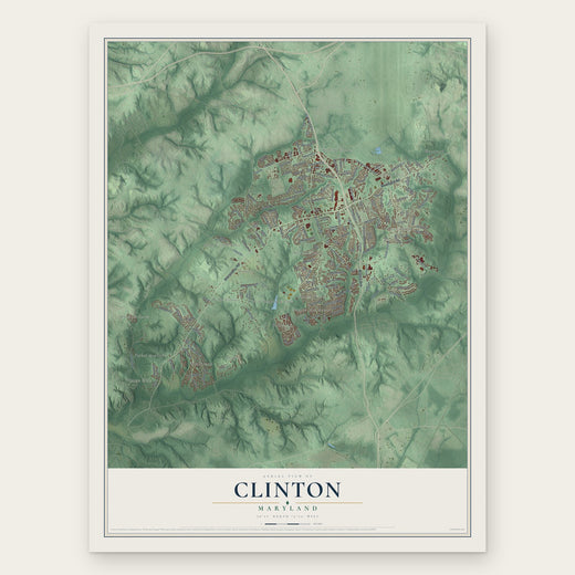 Clinton, Maryland map print, the full design
