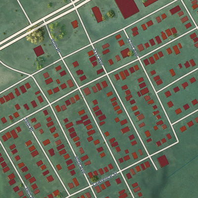 Close-up of the map of Colmar Manor, Maryland print showing street and building detail