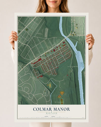 Map of Colmar Manor, Maryland, 24 x 36 inch unframed archival matte print
