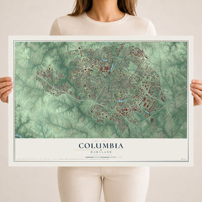 Map of Columbia, Maryland, 18 x 24 inch unframed archival matte print