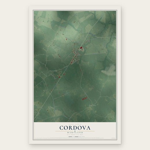Cordova, Maryland map print, the full design