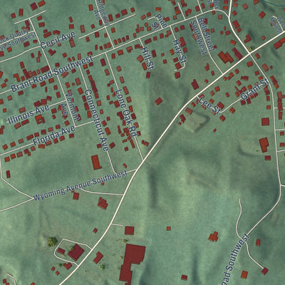 Close-up of the map of Cresaptown, Maryland print showing street and building detail