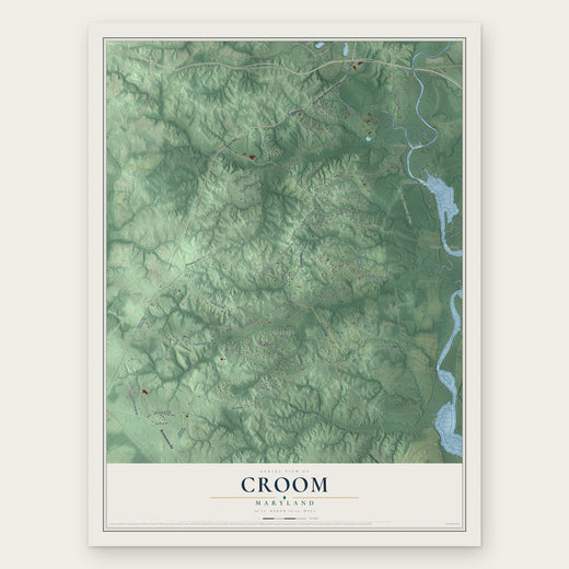 Croom, Maryland map print, the full design
