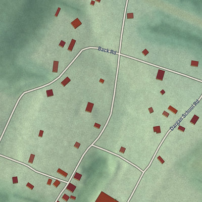 Close-up of the map of Dargan, Maryland print showing street and building detail