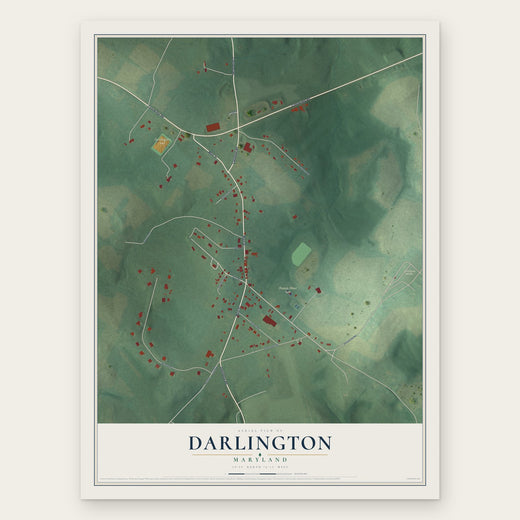 Darlington, Maryland map print, the full design