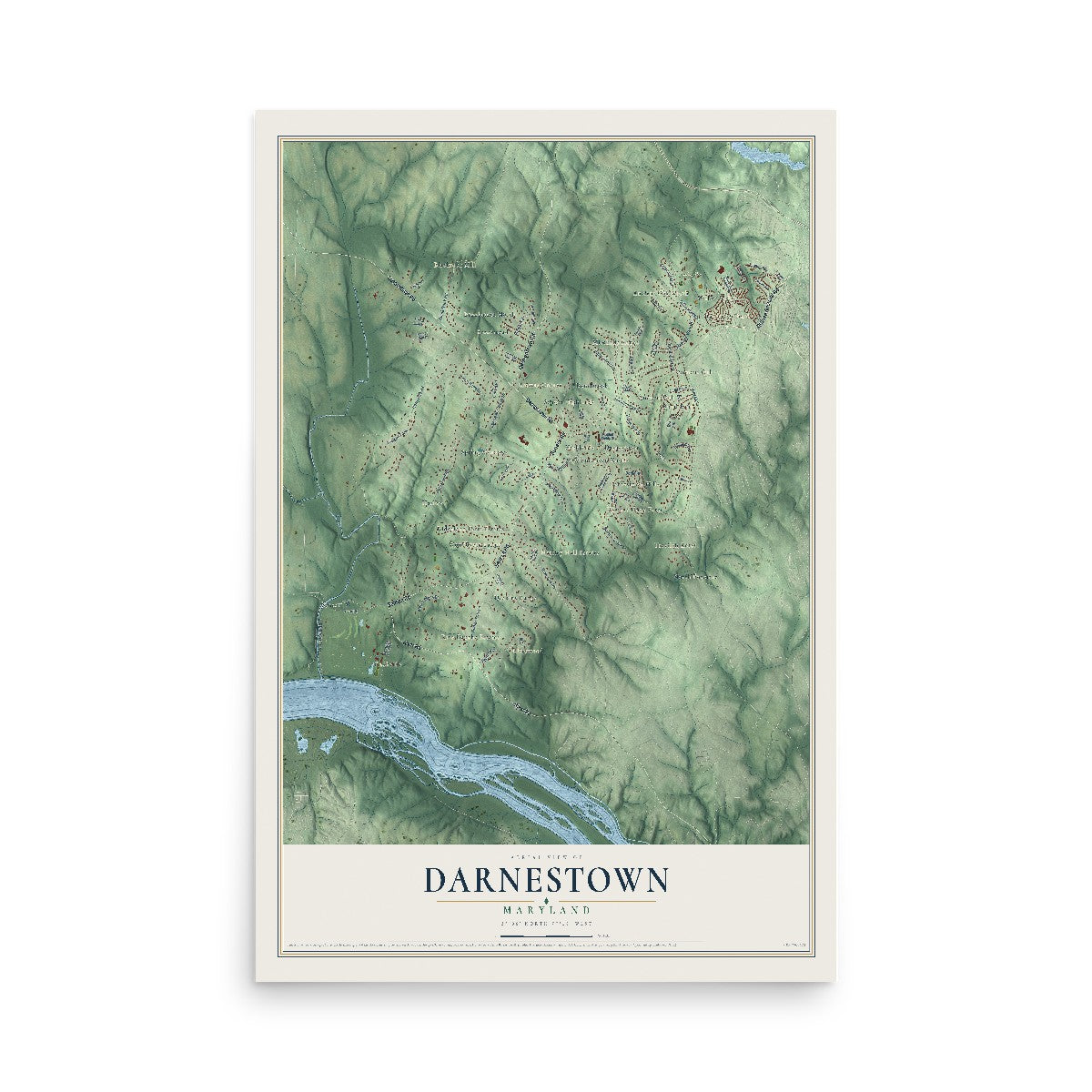Map of Darnestown, Maryland, 12 x 18 inch unframed archival matte print