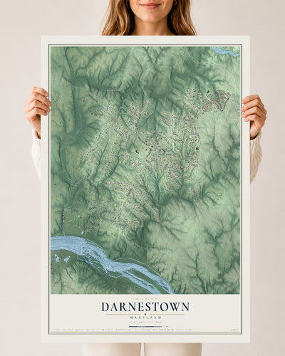 Map of Darnestown, Maryland, 24 x 36 inch unframed archival matte print