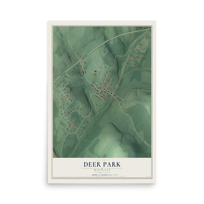 Map of Deer Park, Maryland, 12 x 18 inch unframed archival matte print