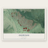 Derwood, Maryland map print, the full design