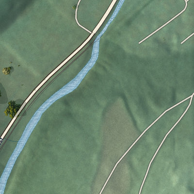 Close-up of the map of Detmold, Maryland print showing street and building detail