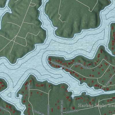 Close-up of the map of Drum Point, Maryland print showing street and building detail