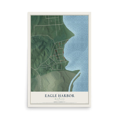 Map of Eagle Harbor, Maryland, 12 x 18 inch unframed archival matte print