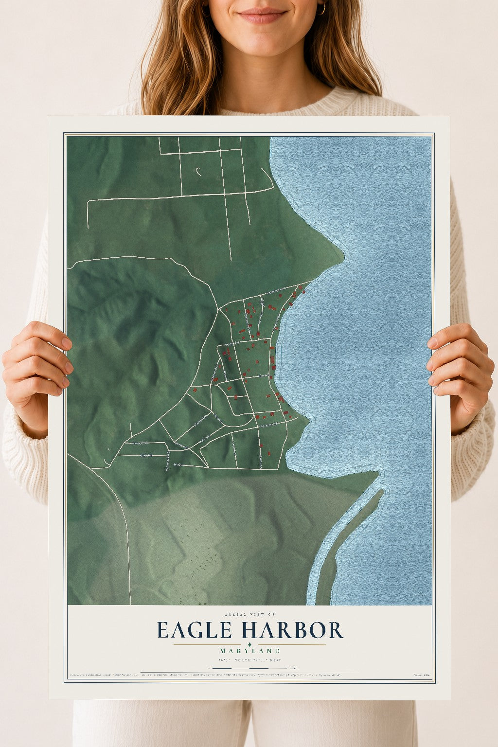 Map of Eagle Harbor, Maryland, 18 x 24 inch unframed archival matte print