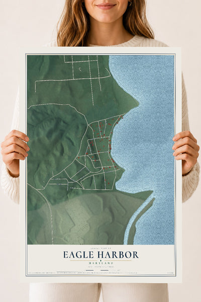 Map of Eagle Harbor, Maryland, 18 x 24 inch unframed archival matte print