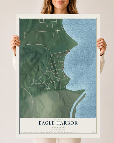 Map of Eagle Harbor, Maryland, 24 x 36 inch unframed archival matte print