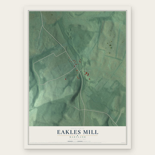 Eakles Mill, Maryland map print, the full design