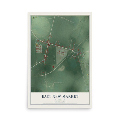 Map of East New Market, Maryland, 12 x 18 inch unframed archival matte print